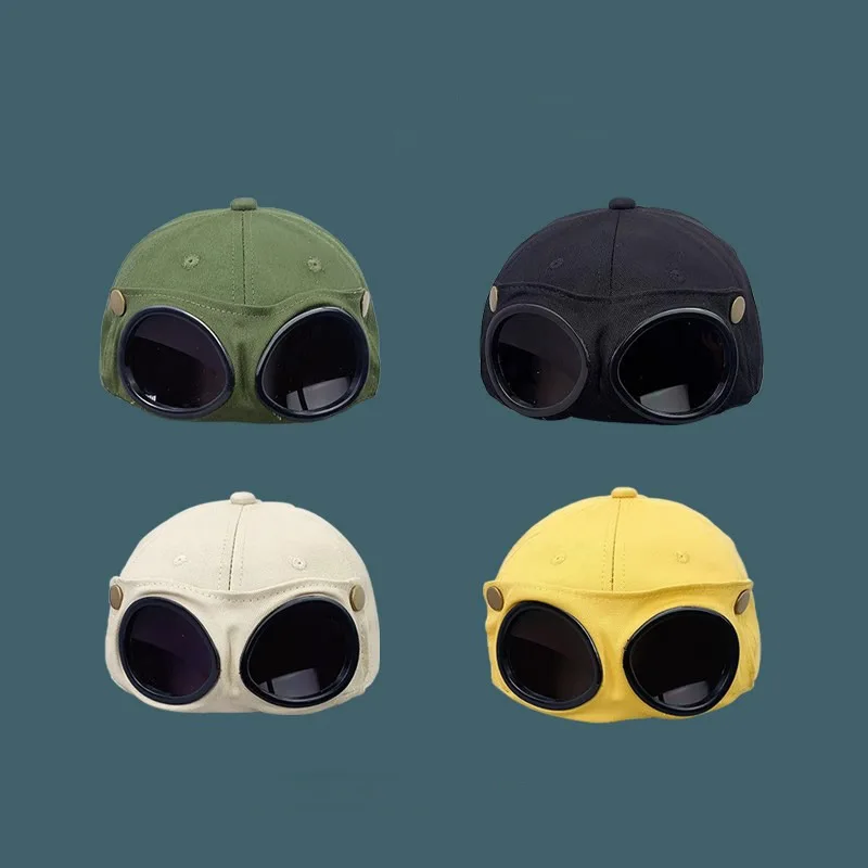 2026 New Fashion Pilot hat Summer Personality Glasses Baseball cap unisex trend sunglasses baseball cap thumbnail 3