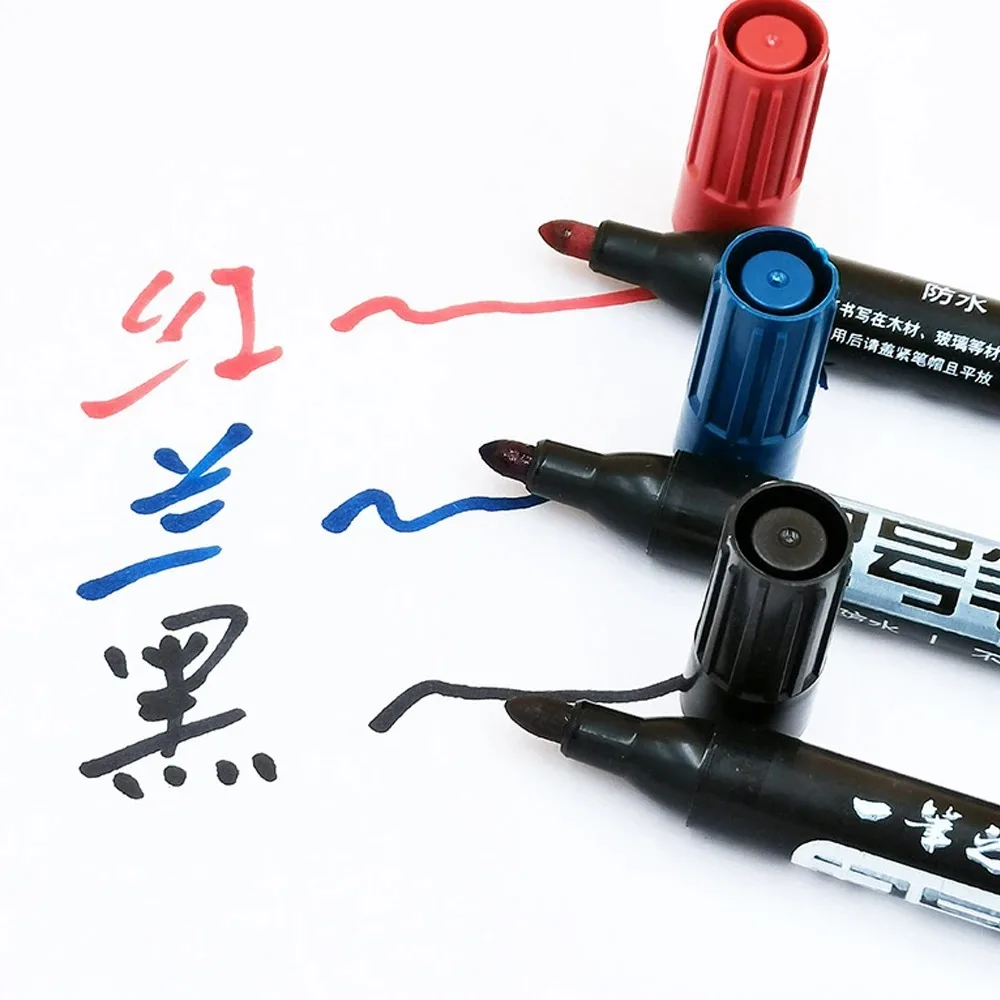 1-50Pcs Waterproof Oil-based Marker Pen Quick Dry Black Blue Red Ink Permanent for Metal Glass Stationery Art School Supply thumbnail 5
