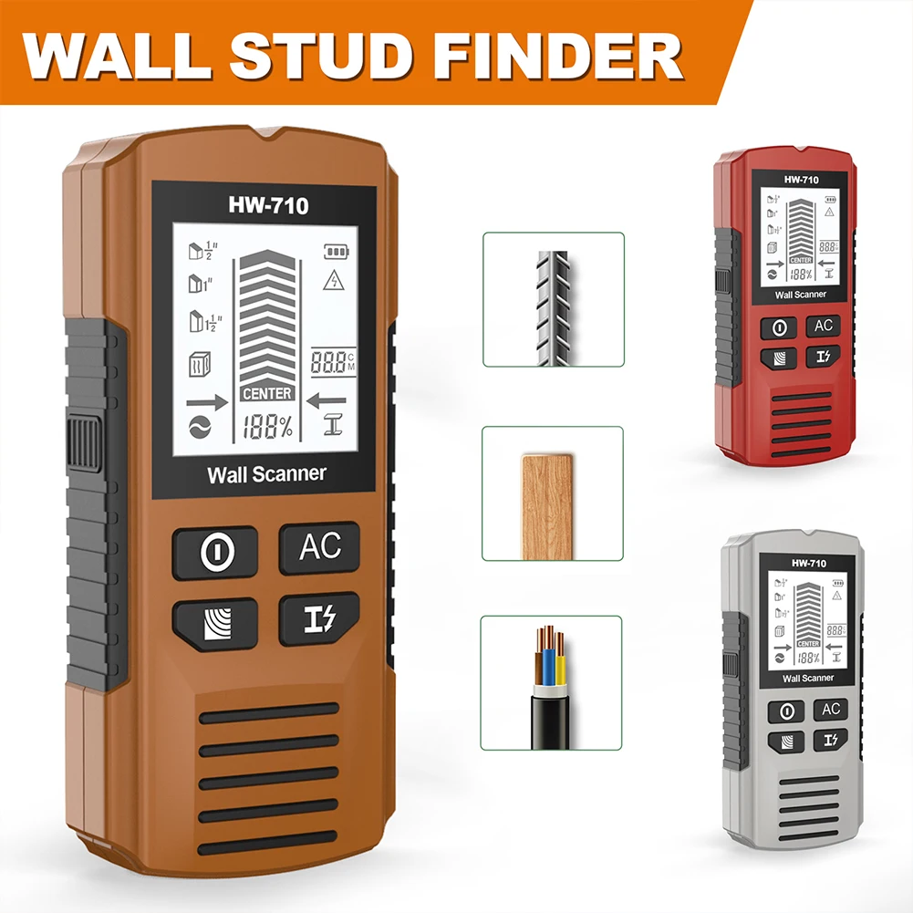 6-in-1 Stud Finder Wall Scanner Green Backlight Electronic Stud Detector for Detecting 1-1/2 Inch Drywall Stud Center thumbnail 5