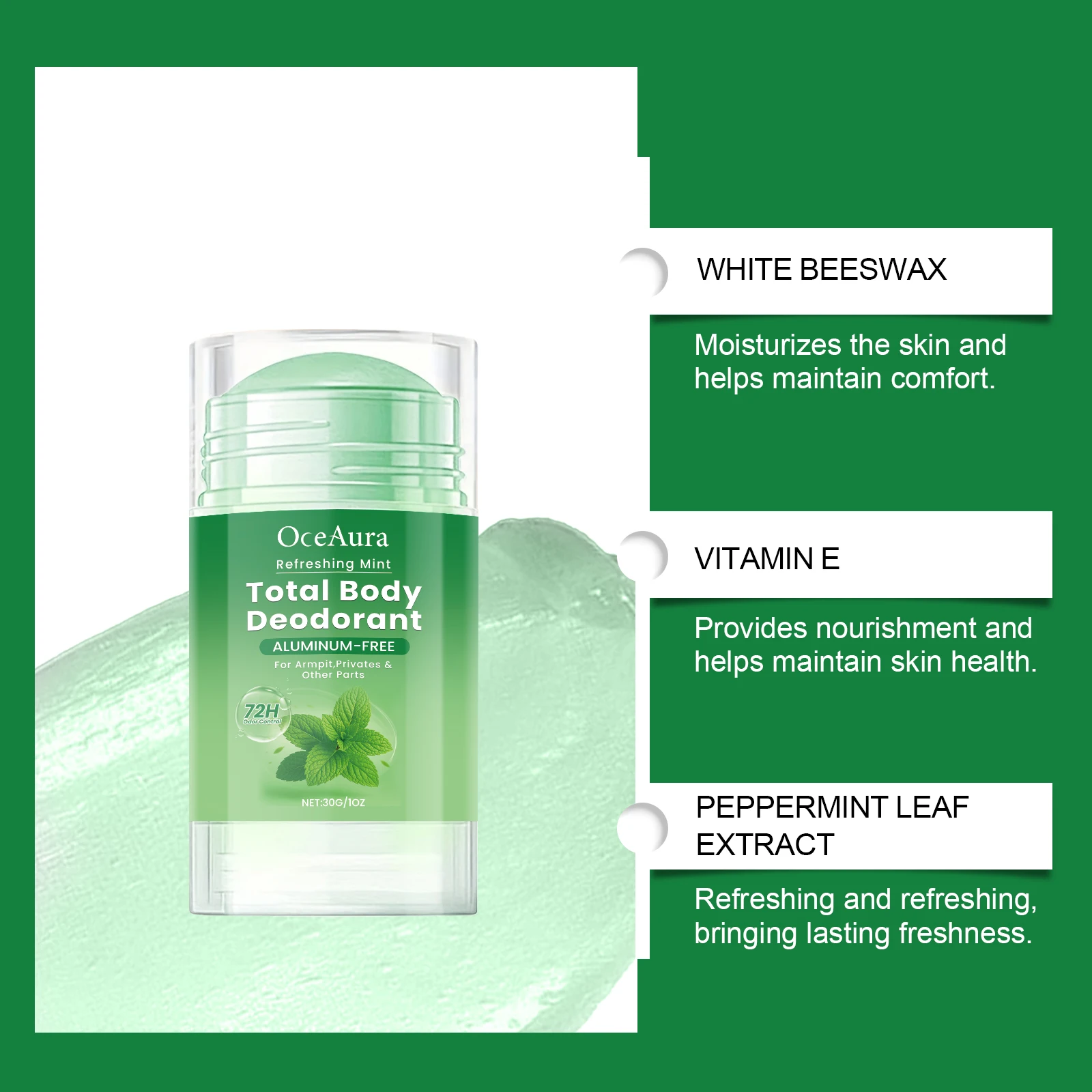 Mint Fragrance Underarm Antiperspirant Deodorant Stick Body Odor Remover Lasting Portable Armpit Anti Sweaty Stick For Women Men thumbnail 2