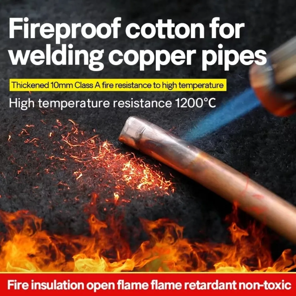 Black Carbon Fiber Felt Felt Flame-retardant Welding Protective Blanket Fireproof High-temperature Resistant Torch Shield Mat thumbnail 2