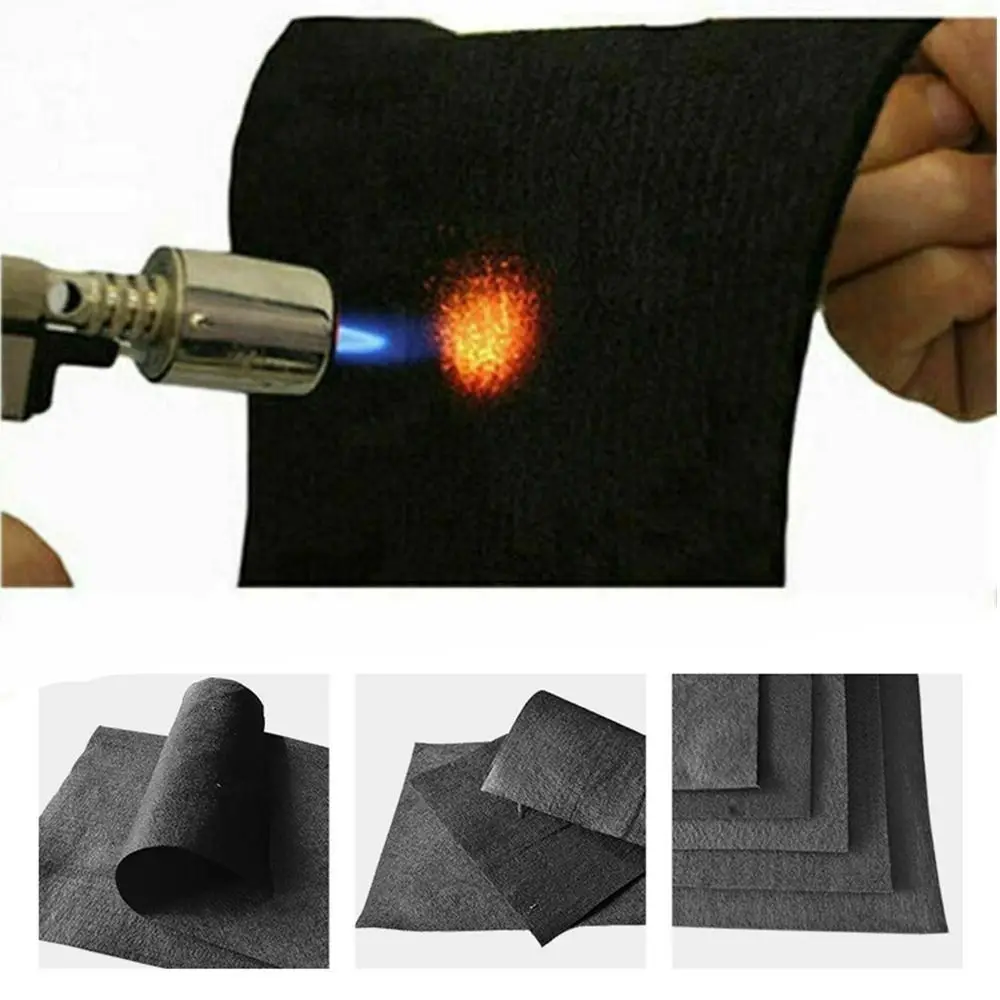 Black Carbon Fiber Felt Felt Flame-retardant Welding Protective Blanket Fireproof High-temperature Resistant Torch Shield Mat thumbnail 3