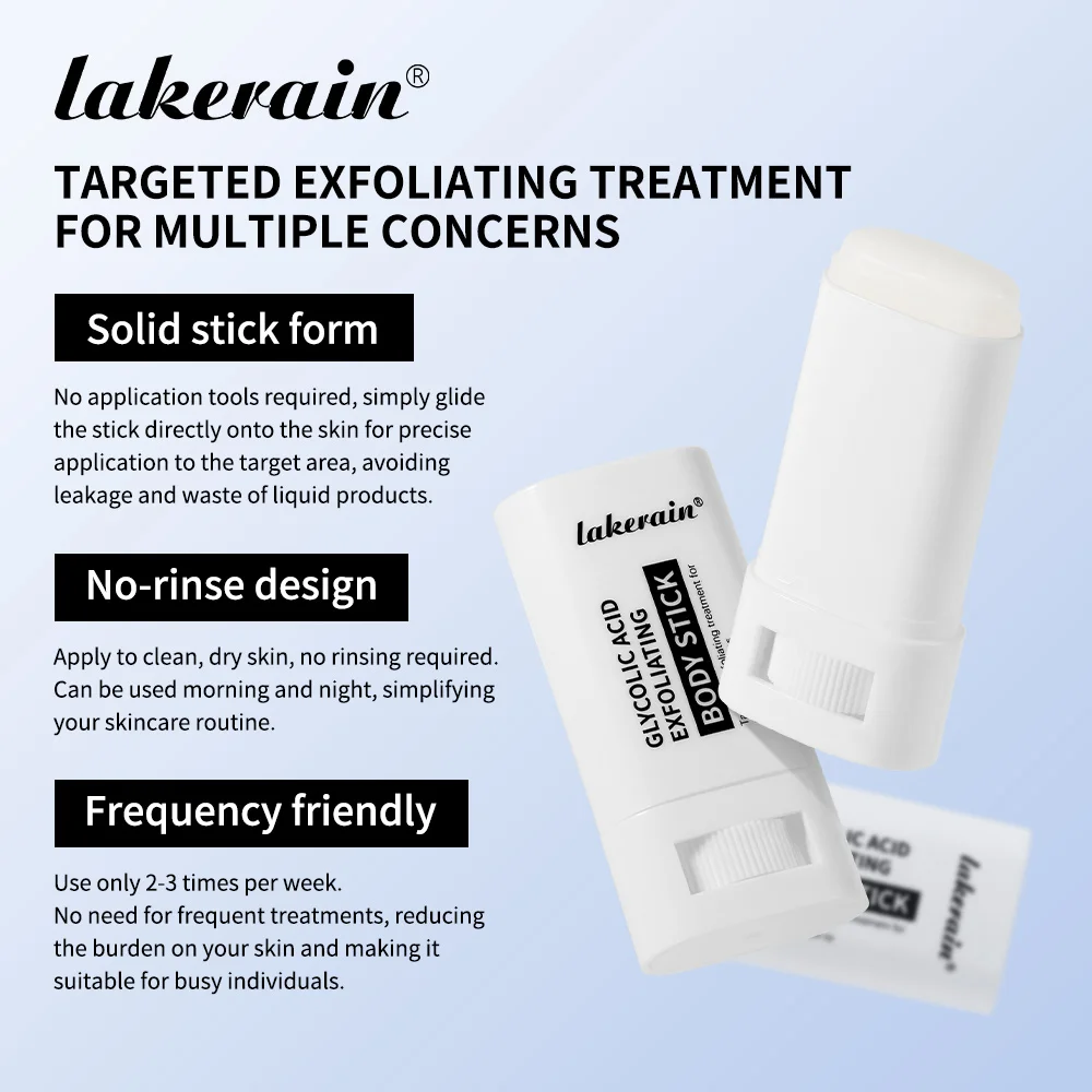 Lakerain Exfoliating Body Stick Multiple Glycolic Acid Cleaning Long-lasting Moisturizing Nourishing Smoothing Skin Care thumbnail 3