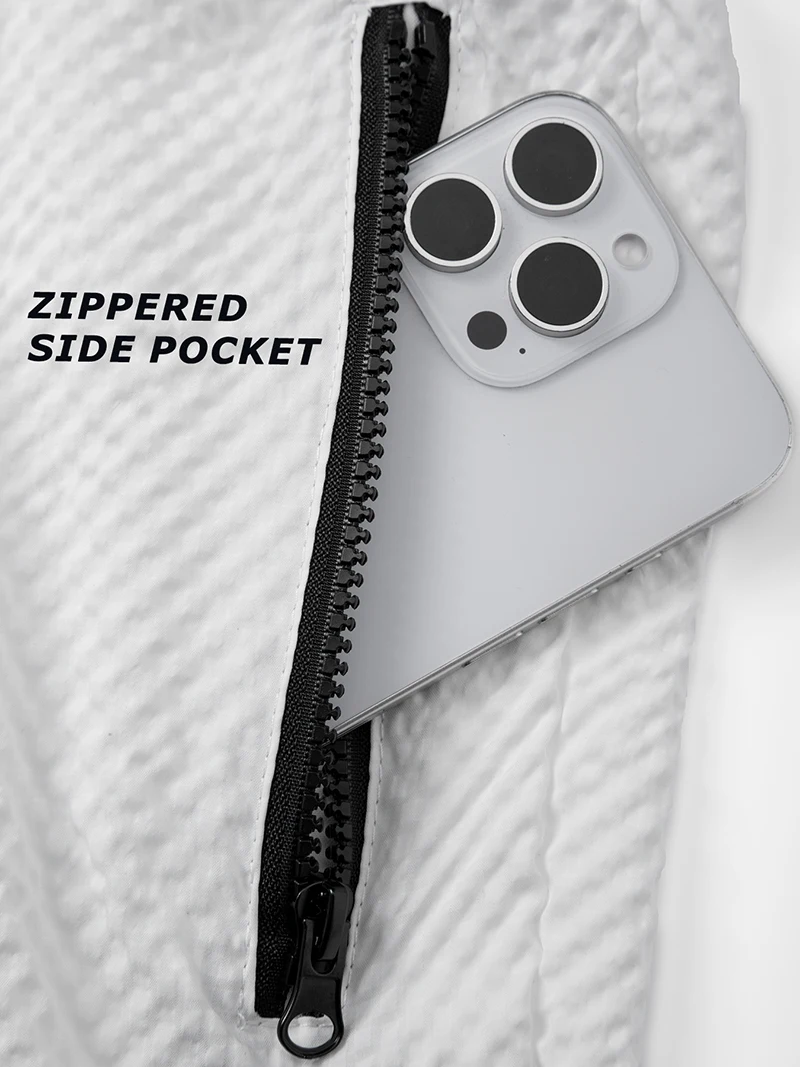 Men's Seersucker Beach Shorts with Mesh Liner Summer Casual Board Shorts with Zipper Pockets Quick Dry Swim Shorts Swim Trunks thumbnail 5