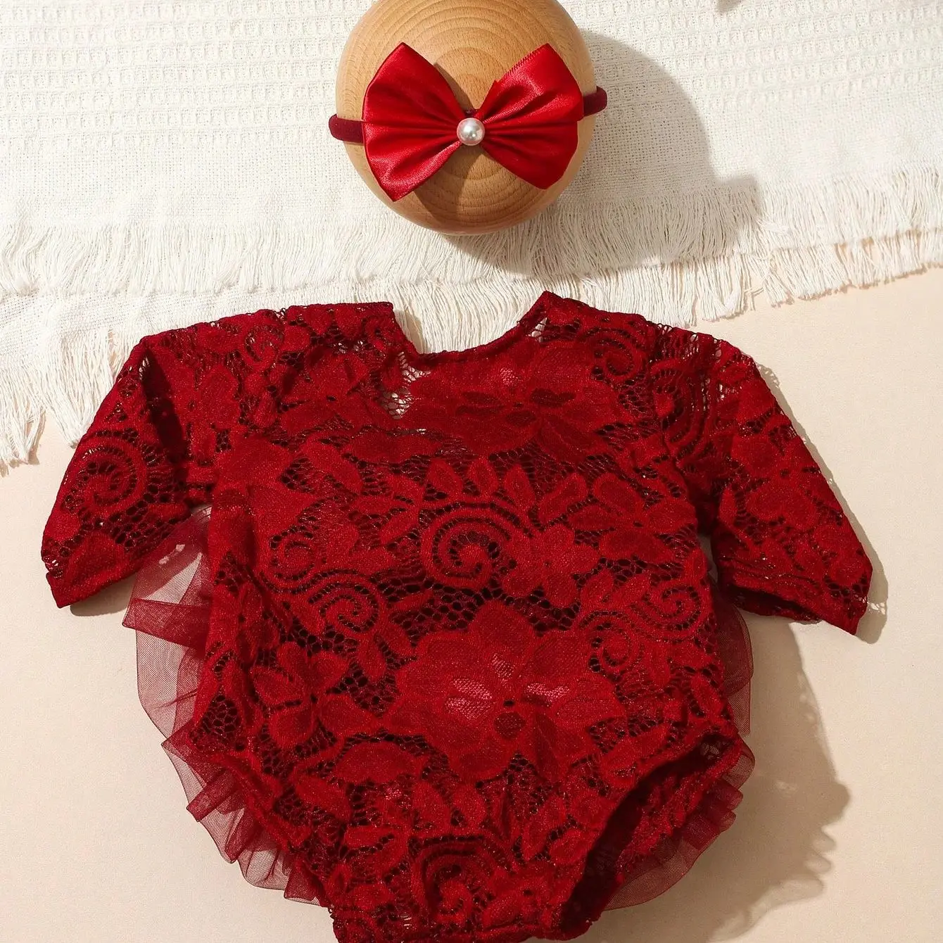2pcs Baby Tutu Dress Newborn Photography Outfit Adorable Lace Girl Princess Dress Romper Baby Gifts Photo Shooting Clothing thumbnail 3