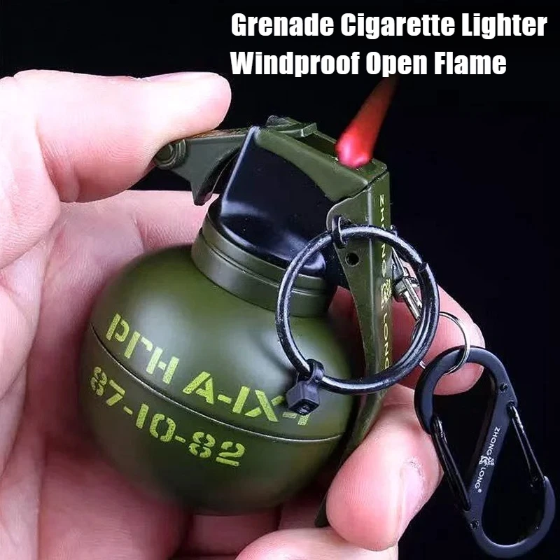 New Cigar Igniter Grenade Metal Windproof Grinding Wheel Open Flame Lighter for Smokes Cigarettes Lighters & Smoking Accessories