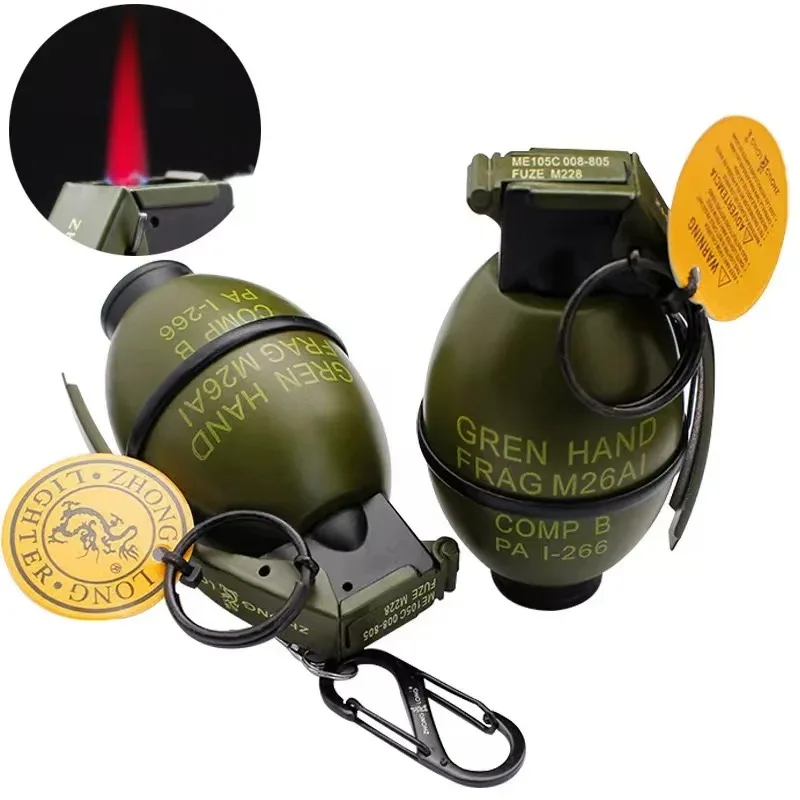 New Cigar Igniter Grenade Metal Windproof Grinding Wheel Open Flame Lighter for Smokes Cigarettes Lighters & Smoking Accessories thumbnail 2
