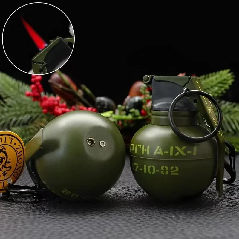 New Cigar Igniter Grenade Metal Windproof Grinding Wheel Open Flame Lighter for Smokes Cigarettes Lighters & Smoking Accessories thumbnail 4