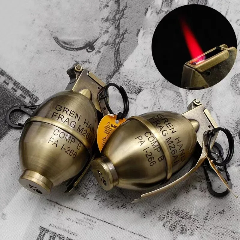 New Cigar Igniter Grenade Metal Windproof Grinding Wheel Open Flame Lighter for Smokes Cigarettes Lighters & Smoking Accessories thumbnail 6