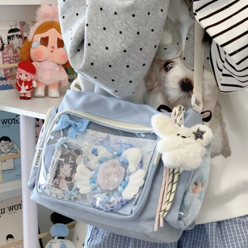 Trendy Transparent Crossbody Bag for Girls Large Capacity Shoulder Bags Fashionable School Style Texture and Versatile Ita Bag thumbnail 4
