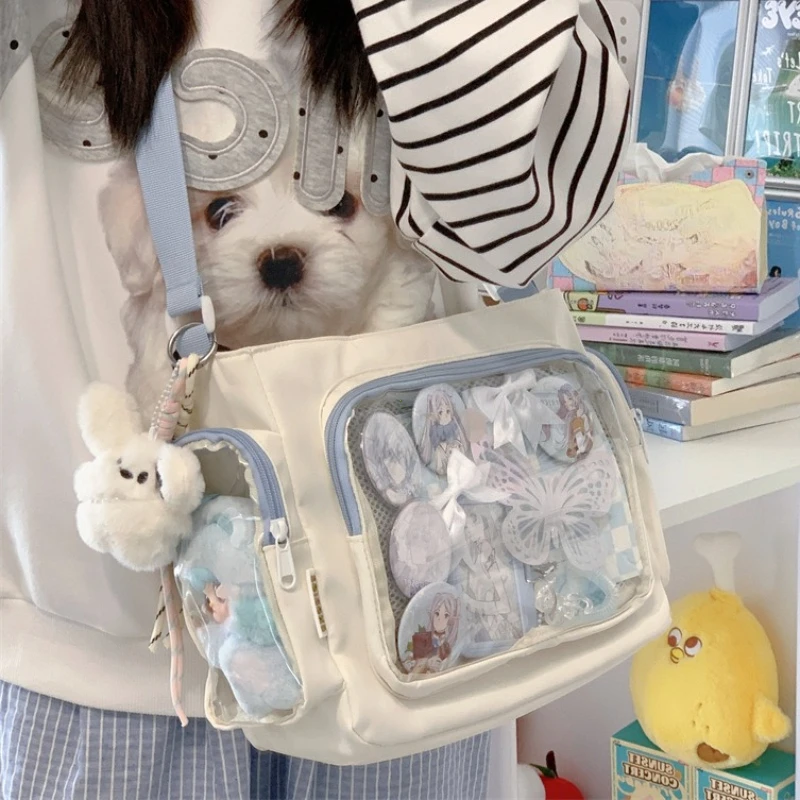 Trendy Transparent Crossbody Bag for Girls Large Capacity Shoulder Bags Fashionable School Style Texture and Versatile Ita Bag thumbnail 2