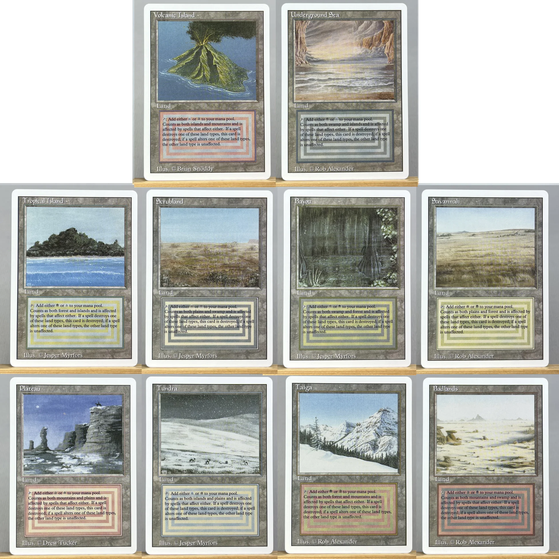 Revised unlimited MIX2-002 Tcg proxy magical cards home play dual lands unlimited Revised tundra scrubland underground gathering thumbnail 3