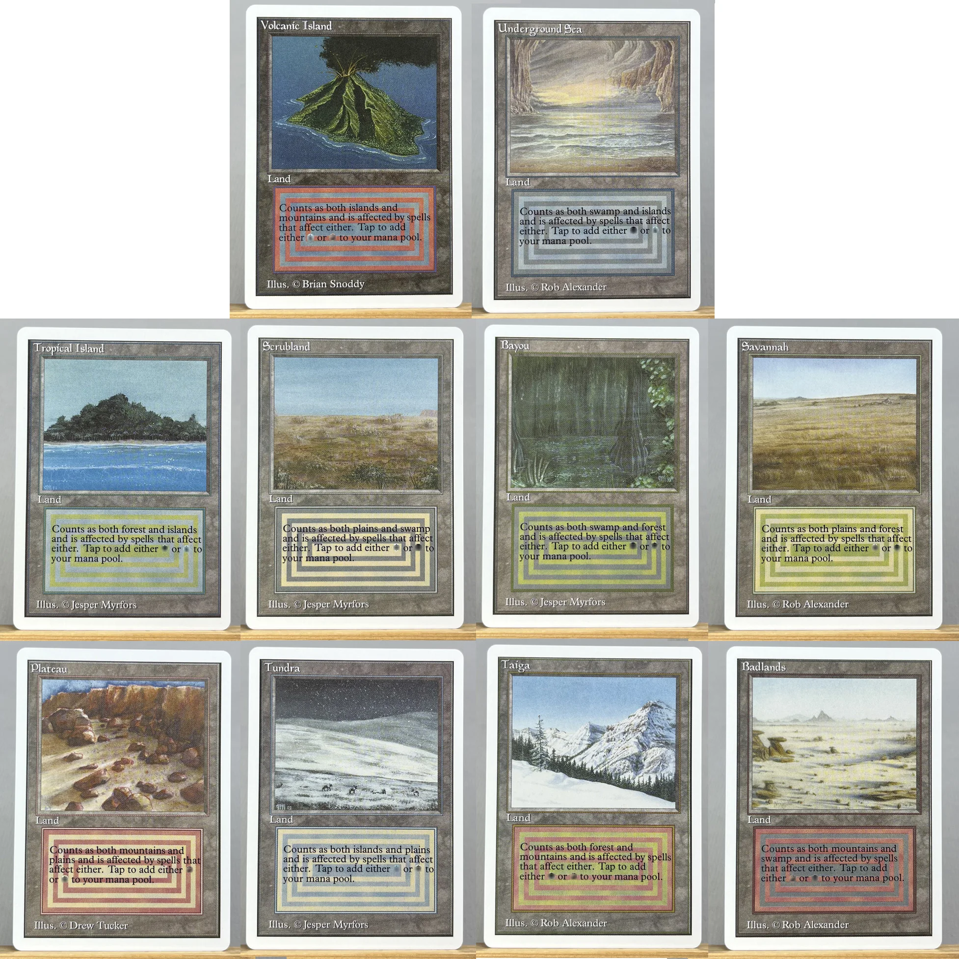 Revised unlimited MIX2-002 Tcg proxy magical cards home play dual lands unlimited Revised tundra scrubland underground gathering thumbnail 4