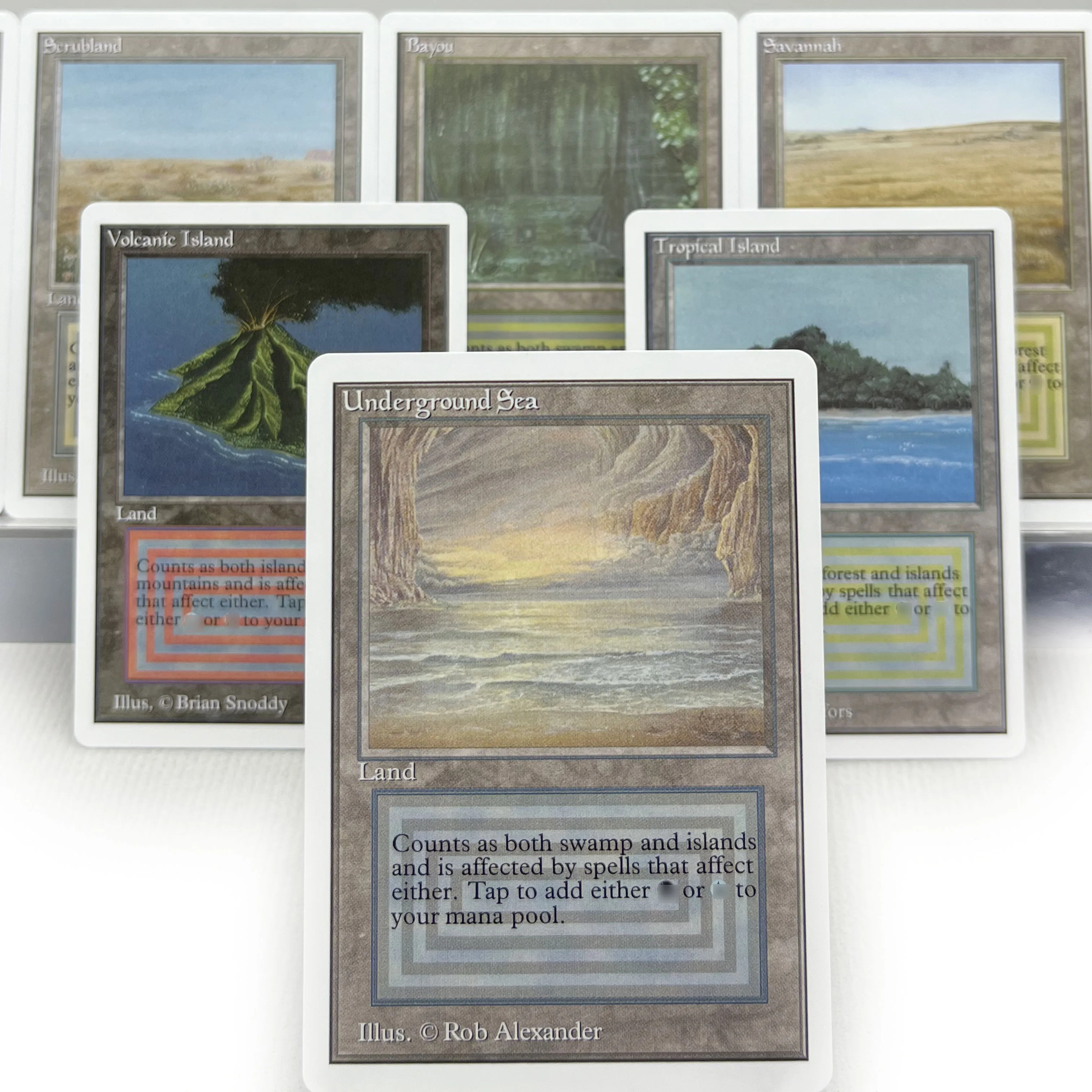 Revised unlimited MIX2-002 Tcg proxy magical cards home play dual lands unlimited Revised tundra scrubland underground gathering