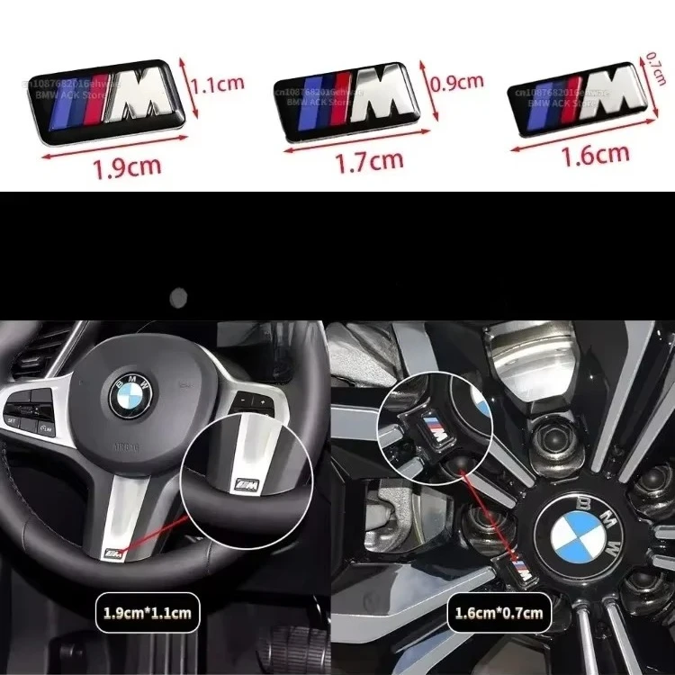 Applicable to BMW M sticker car steering wheel badge sticker badge decal decorative accessories thumbnail 2