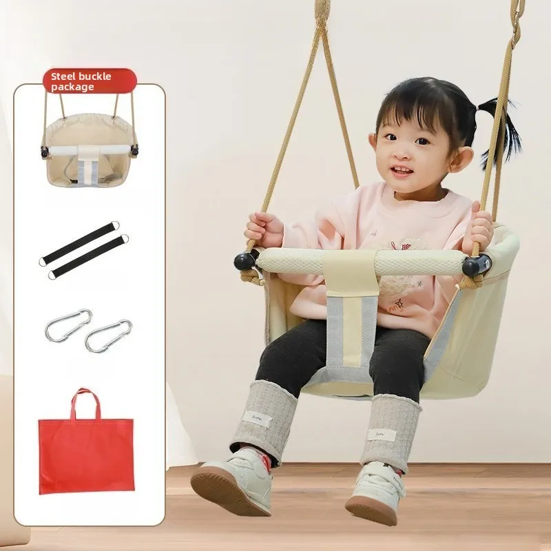 Baby Canvas Swing Chair Hanging Hammock Children Kindergarten Toy Outside Indoor Small Basket Swinging Rocking Chair Baby Toy