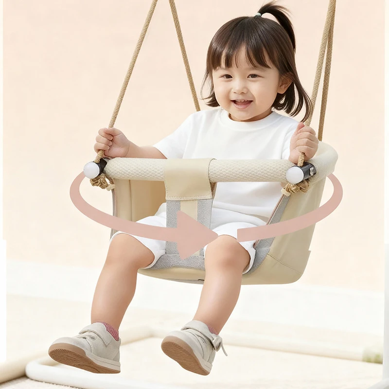 Baby Canvas Swing Chair Hanging Hammock Children Kindergarten Toy Outside Indoor Small Basket Swinging Rocking Chair Baby Toy thumbnail 3