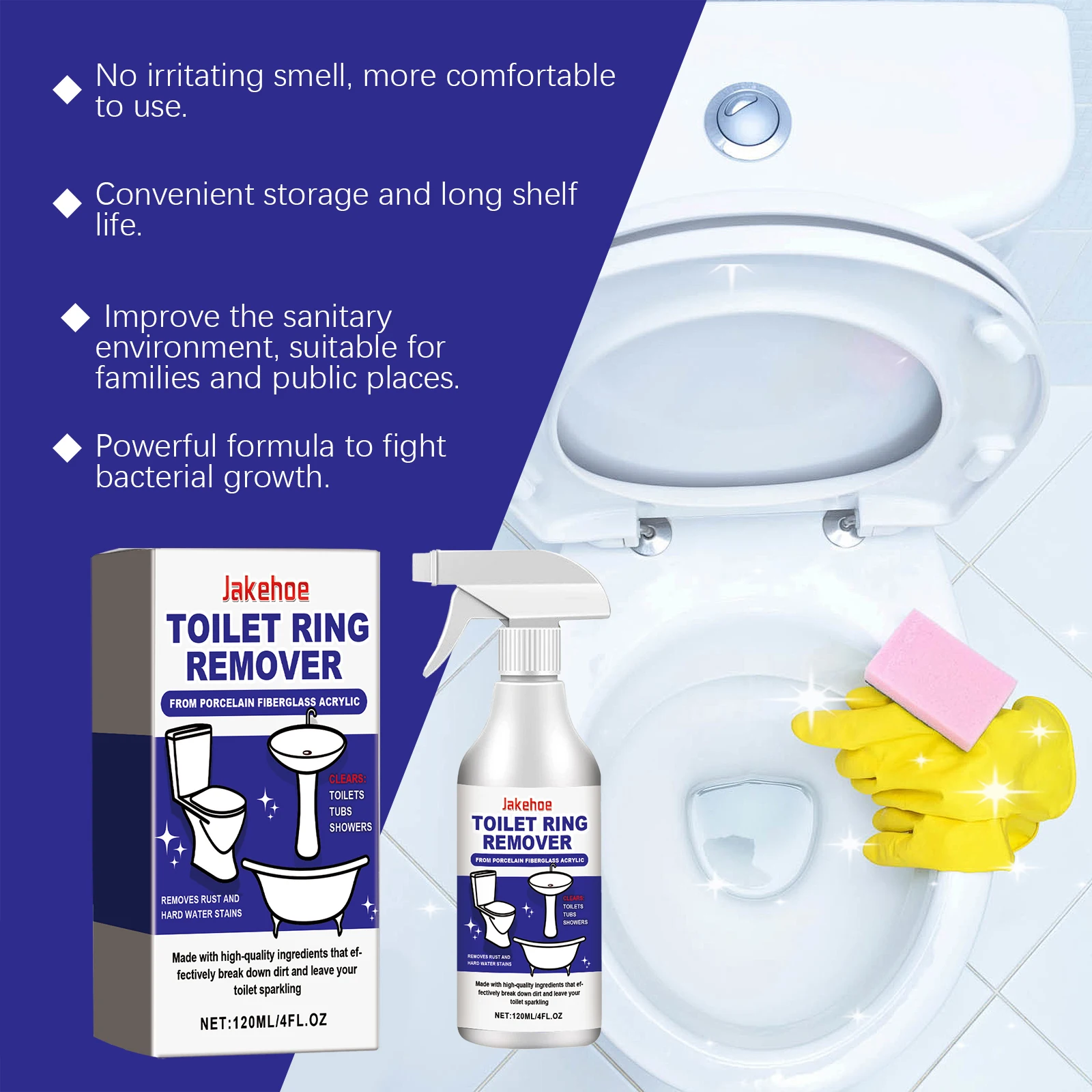 Toilet Foam Cleaner Efficient Removing Urinary Scale Eliminate Odors Restoring Toilet Shine Toilet Descaling and Cleaning Agent thumbnail 4