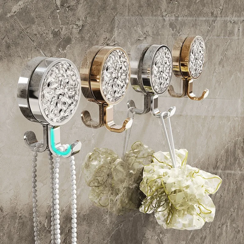 Luxury Adhesive HookStrong Load Bearing No Drill Wall Mounted Bathroom Rotating Traceless HangingOrganizer Storage Accessories thumbnail 4