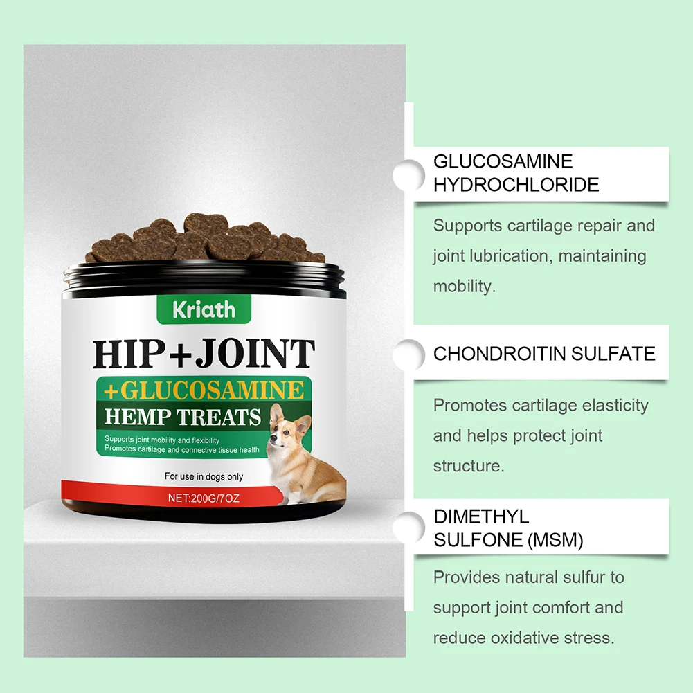 200g Dog Joint Supplement Soft Chews For Senior Dogs Natural Dog Joint Support For Improved Mobility For Senior Dogs thumbnail 5