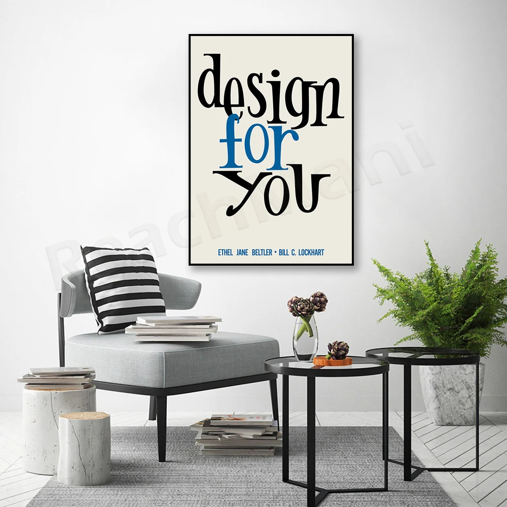 Designed for you Ethel Jane book cover 1961 print print mid century modern interior 60's art poster print gift designer