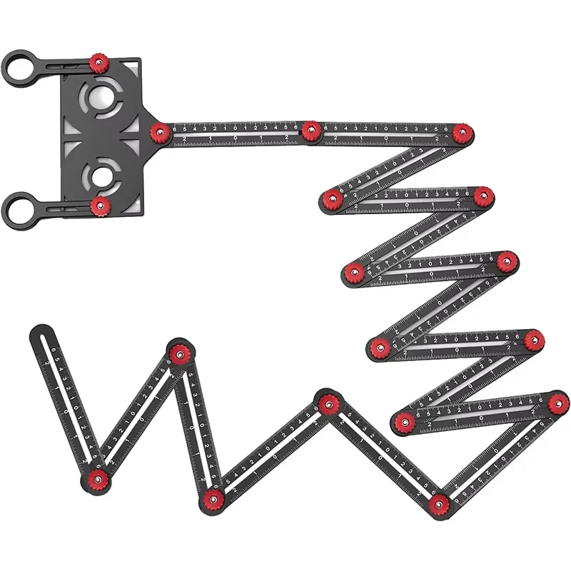 16/12/9/6/4 Side Multi Angle Measuring Ruler Opening Locator Angle Finder Tool Ceramic Tile Hole Punch Locator Measuring Ruler thumbnail 5