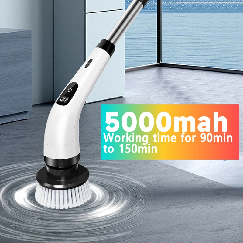 Household Cordless Spin Scrubber Multipurpose Cleaning Brush  Kitchen Gadgets Hair Brushes Bathroom Broom Toilet Electric Mops thumbnail 2