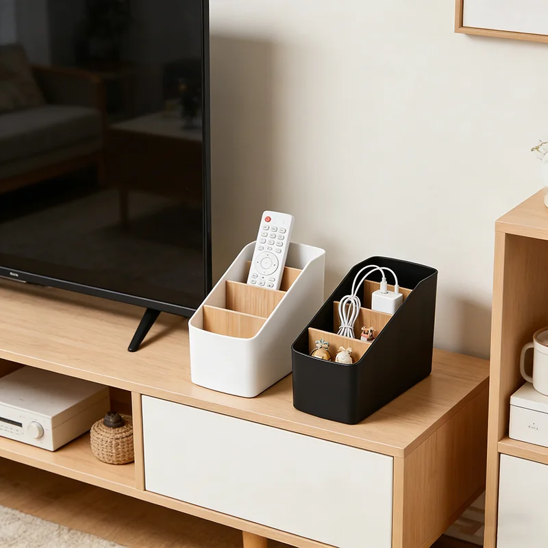 Remote Control Holder, TV Remote Organizer Tabletop Desktop, Storage Box for Makeup Brushes, Remote Caddy, Office Supplies thumbnail 4