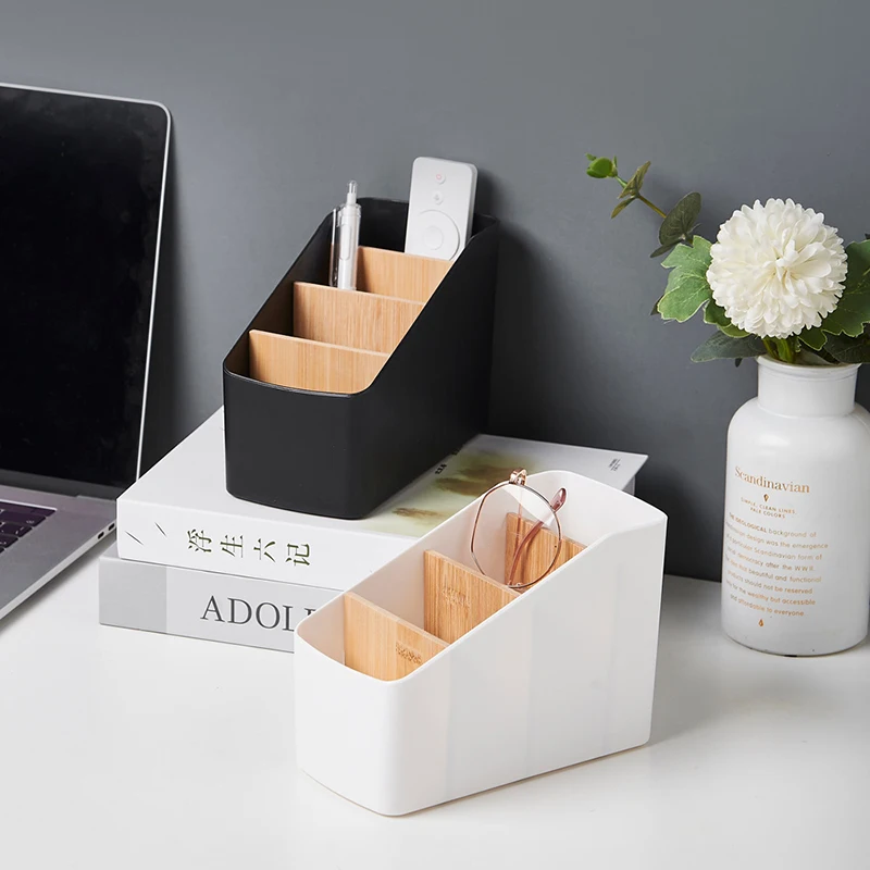 Remote Control Holder, TV Remote Organizer Tabletop Desktop, Storage Box for Makeup Brushes, Remote Caddy, Office Supplies thumbnail 6