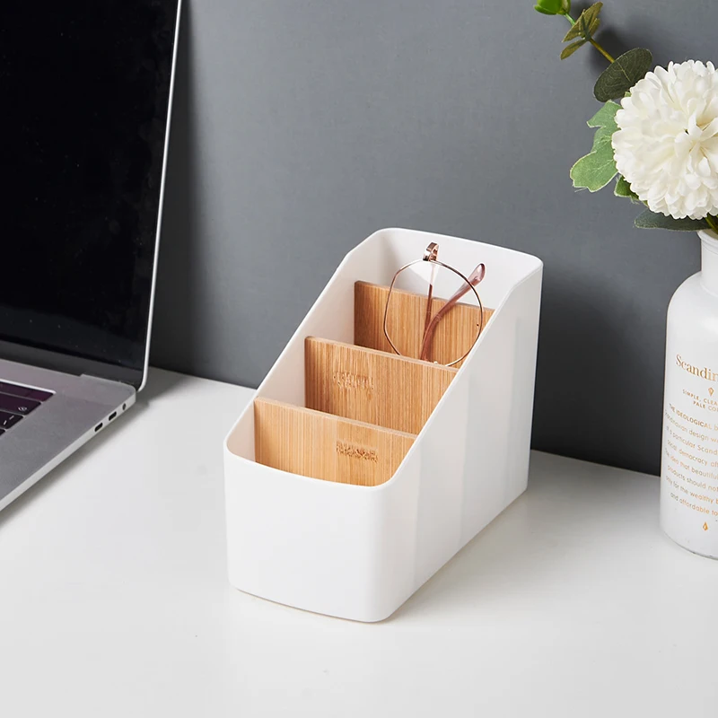Remote Control Holder, TV Remote Organizer Tabletop Desktop, Storage Box for Makeup Brushes, Remote Caddy, Office Supplies thumbnail 3