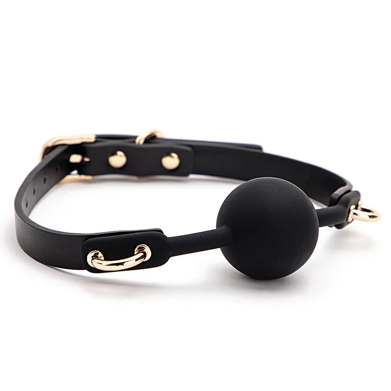 Black Silicone Mouth Gag Ball Adjustable Belt Mouth Sex Toys For Adult SM Games Sexy Shop Erotic Accessories Flirting toys ﻿ thumbnail 2