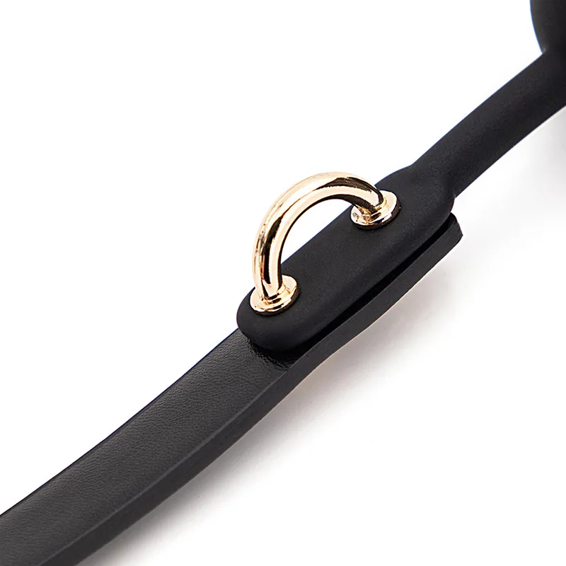 Black Silicone Mouth Gag Ball Adjustable Belt Mouth Sex Toys For Adult SM Games Sexy Shop Erotic Accessories Flirting toys ﻿ thumbnail 4