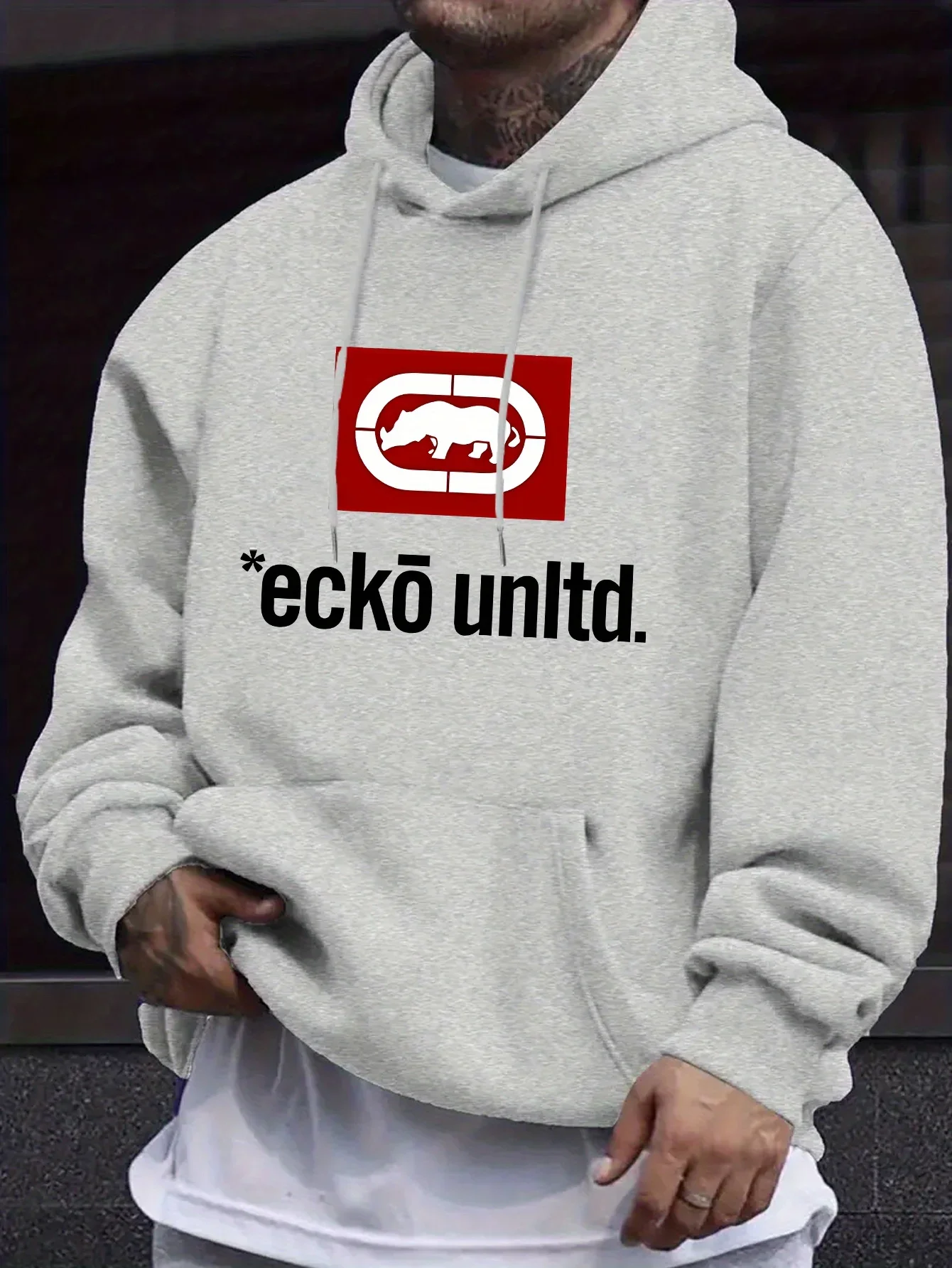 Men's Hoodie with Graphic "Ecko Unlimited" - Casual Sweater Long Sleeves Regular Fit Autumn/Winter Casual Hoodie thumbnail 2