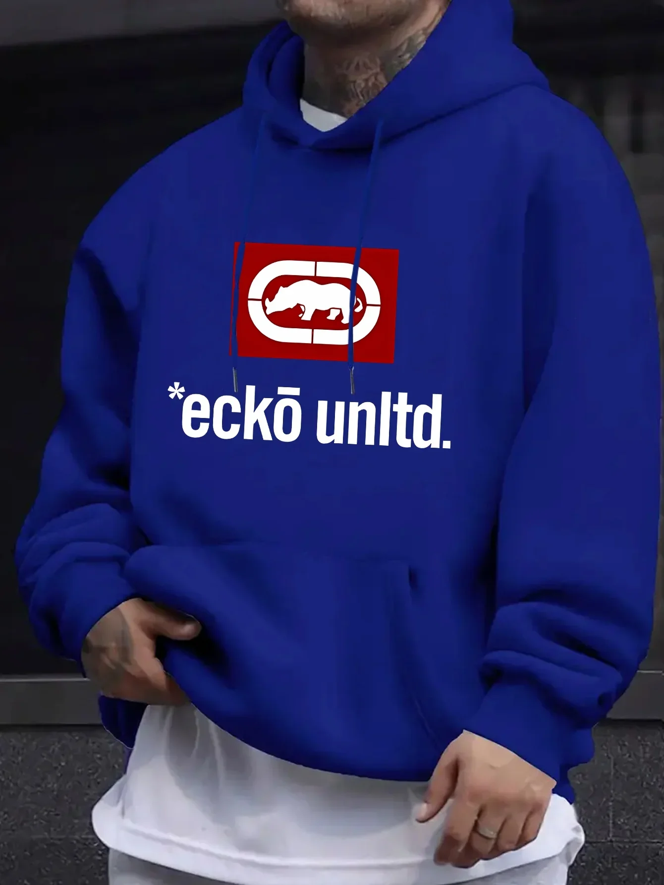 Men's Hoodie with Graphic "Ecko Unlimited" - Casual Sweater Long Sleeves Regular Fit Autumn/Winter Casual Hoodie thumbnail 3