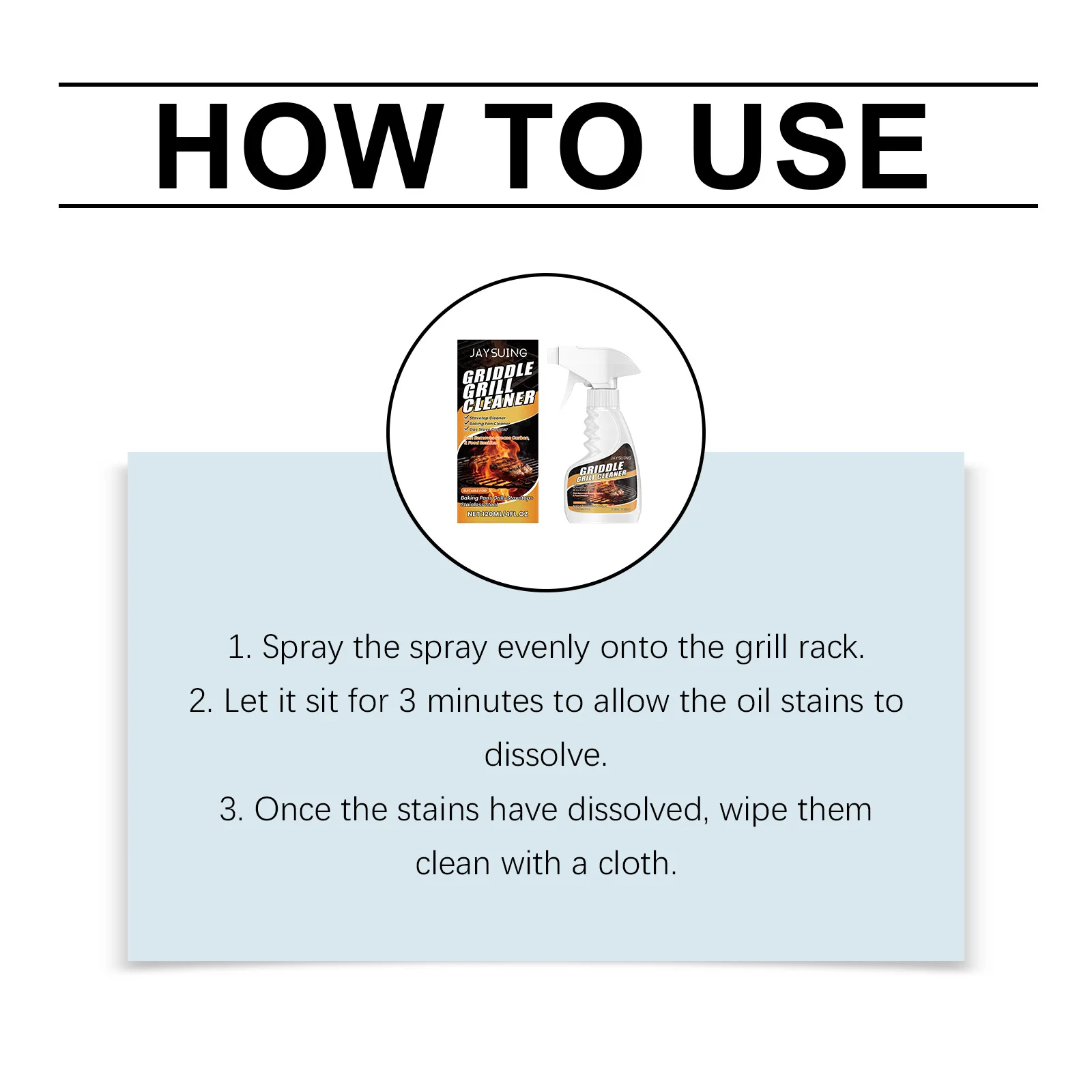 120ml Grill Cleaner Spray Powerful Degreaser for BBQ Grates Oven Racks Stovetops Cuts Through Burnt On Grease Fast Easy Formula thumbnail 5