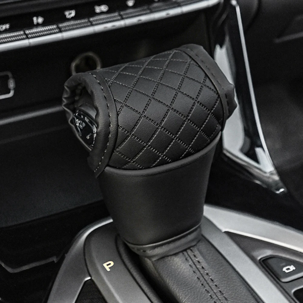 Universal Car Gear Shift Cover PU Leather NonSlip Dustproof Shifter Knob Protector Gear Lever Interior Accessories Boot thumbnail 3