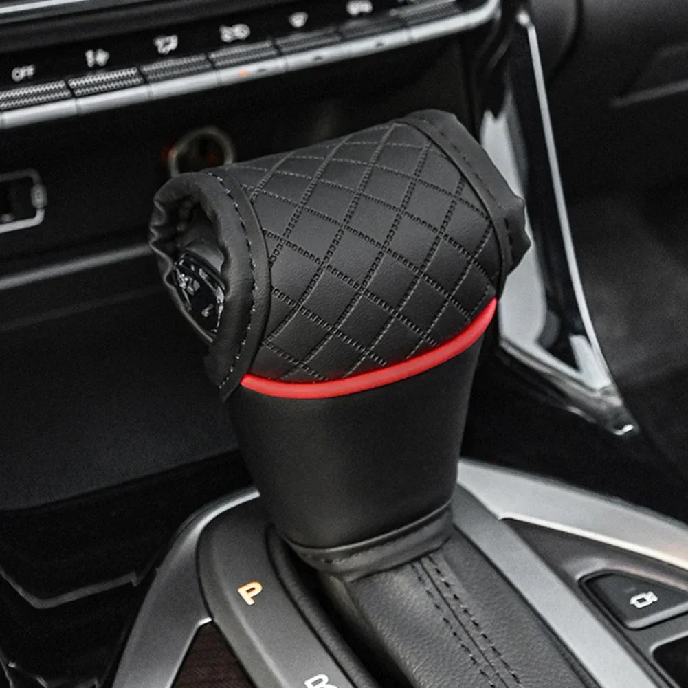 Universal Car Gear Shift Cover PU Leather NonSlip Dustproof Shifter Knob Protector Gear Lever Interior Accessories Boot thumbnail 5