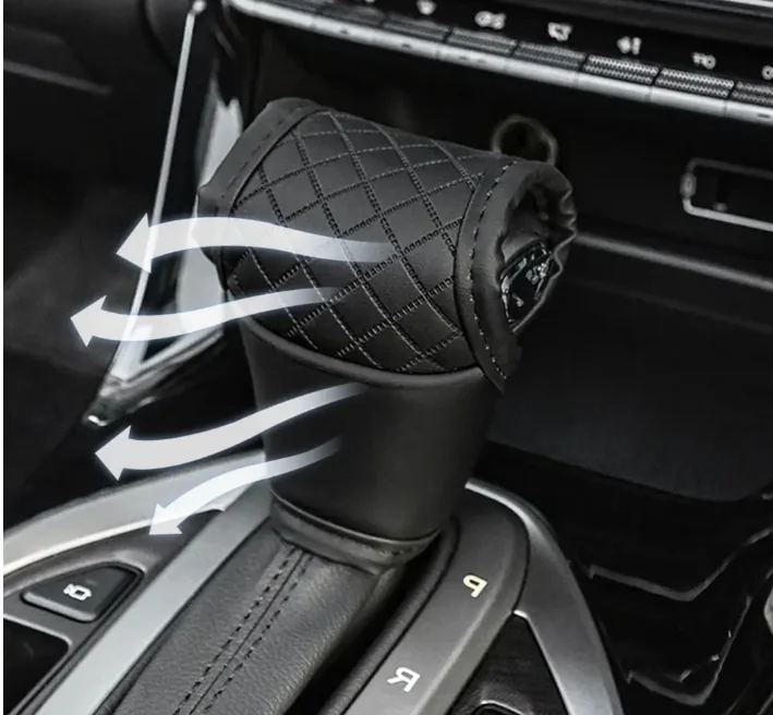 Universal Car Gear Shift Cover PU Leather NonSlip Dustproof Shifter Knob Protector Gear Lever Interior Accessories Boot thumbnail 2