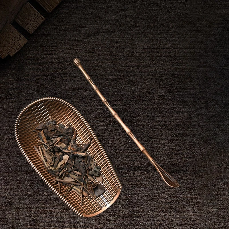 2Pcs/Set Alloy Weaving Chaze Tea Shovel Set Handmade Coffee Bean Taking Tools Traditional Kung Fu Tea-scoop Accessories