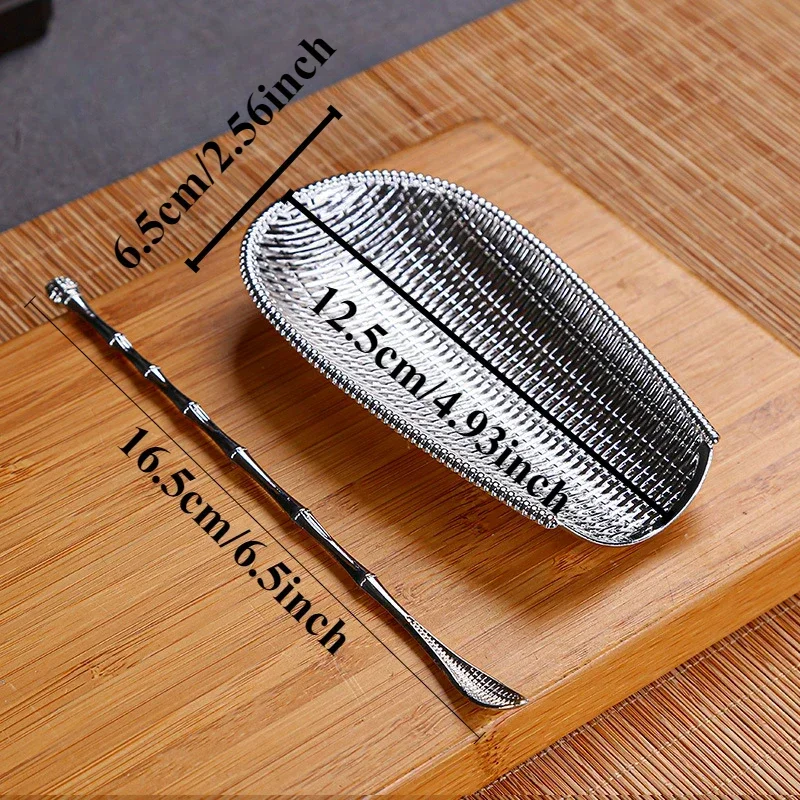 2Pcs/Set Alloy Weaving Chaze Tea Shovel Set Handmade Coffee Bean Taking Tools Traditional Kung Fu Tea-scoop Accessories thumbnail 6