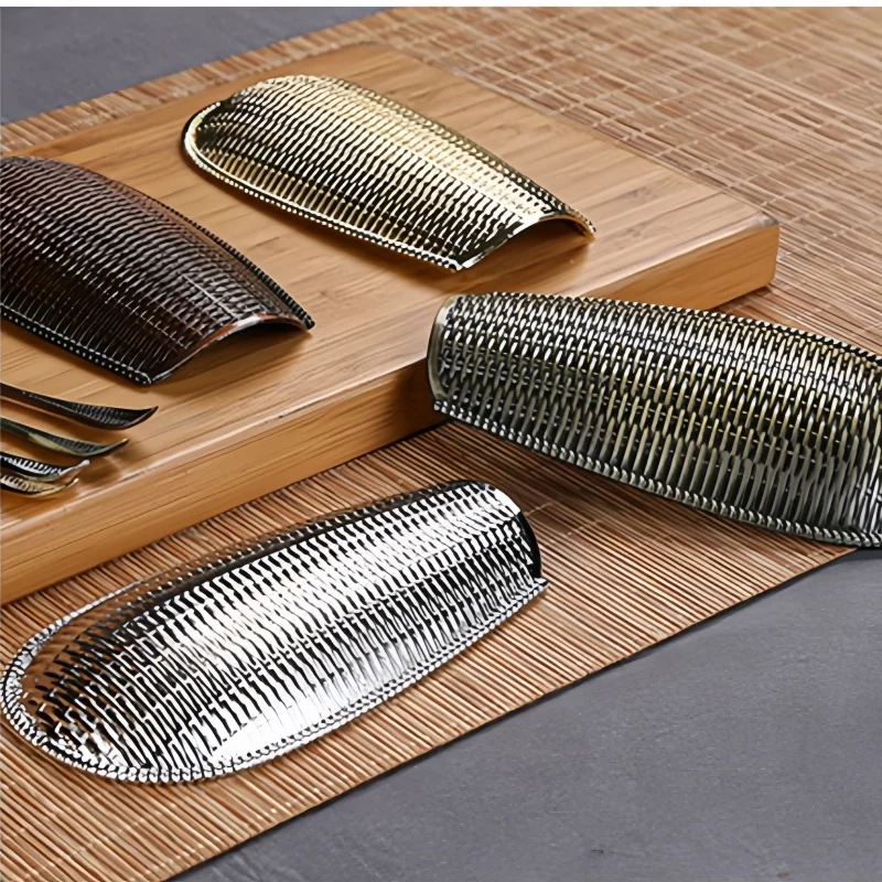 2Pcs/Set Alloy Weaving Chaze Tea Shovel Set Handmade Coffee Bean Taking Tools Traditional Kung Fu Tea-scoop Accessories thumbnail 4