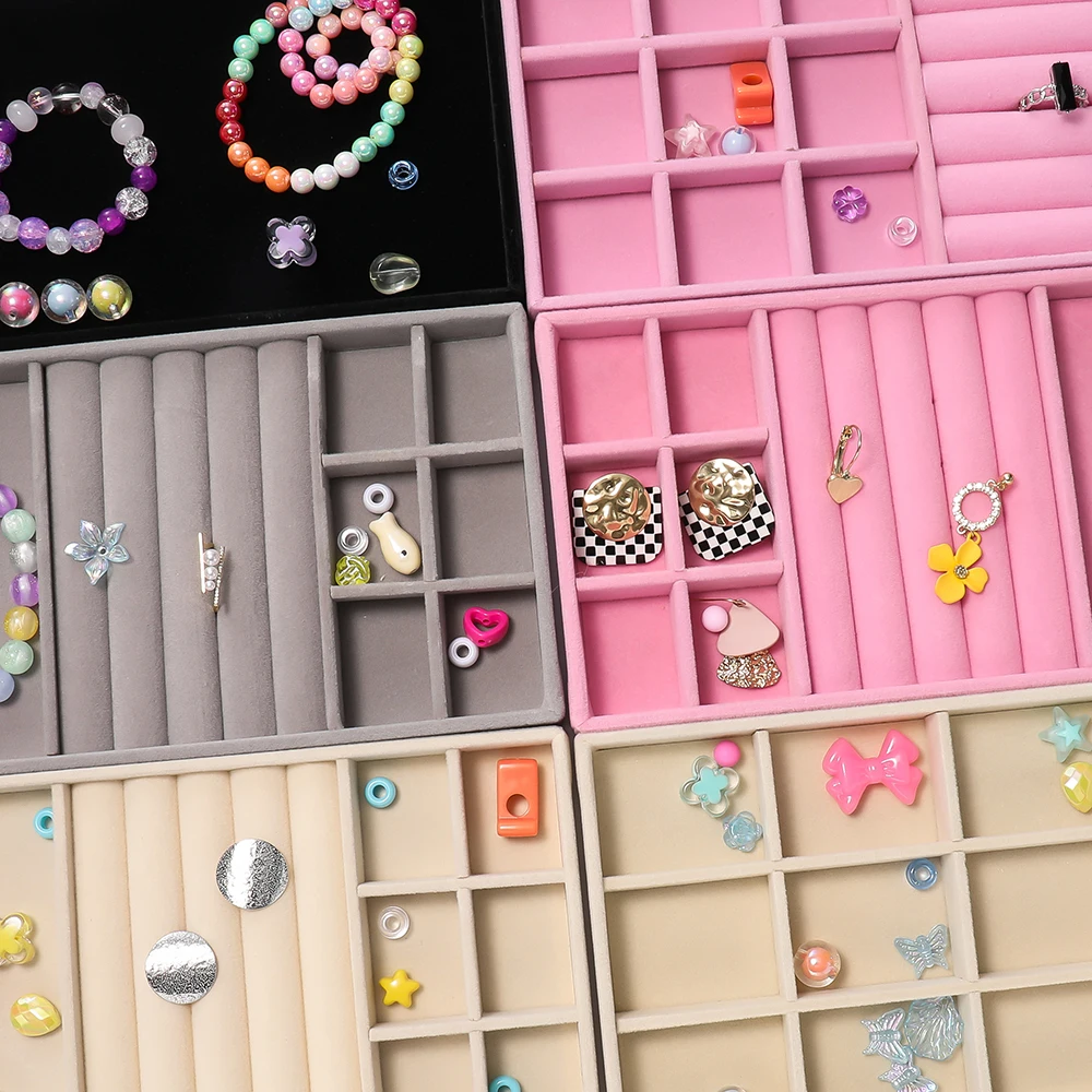 1Pc Jewelry Display Jewelry Storage Tray Jewelry Holder Portable Ring Earrings Necklace Organizer Box