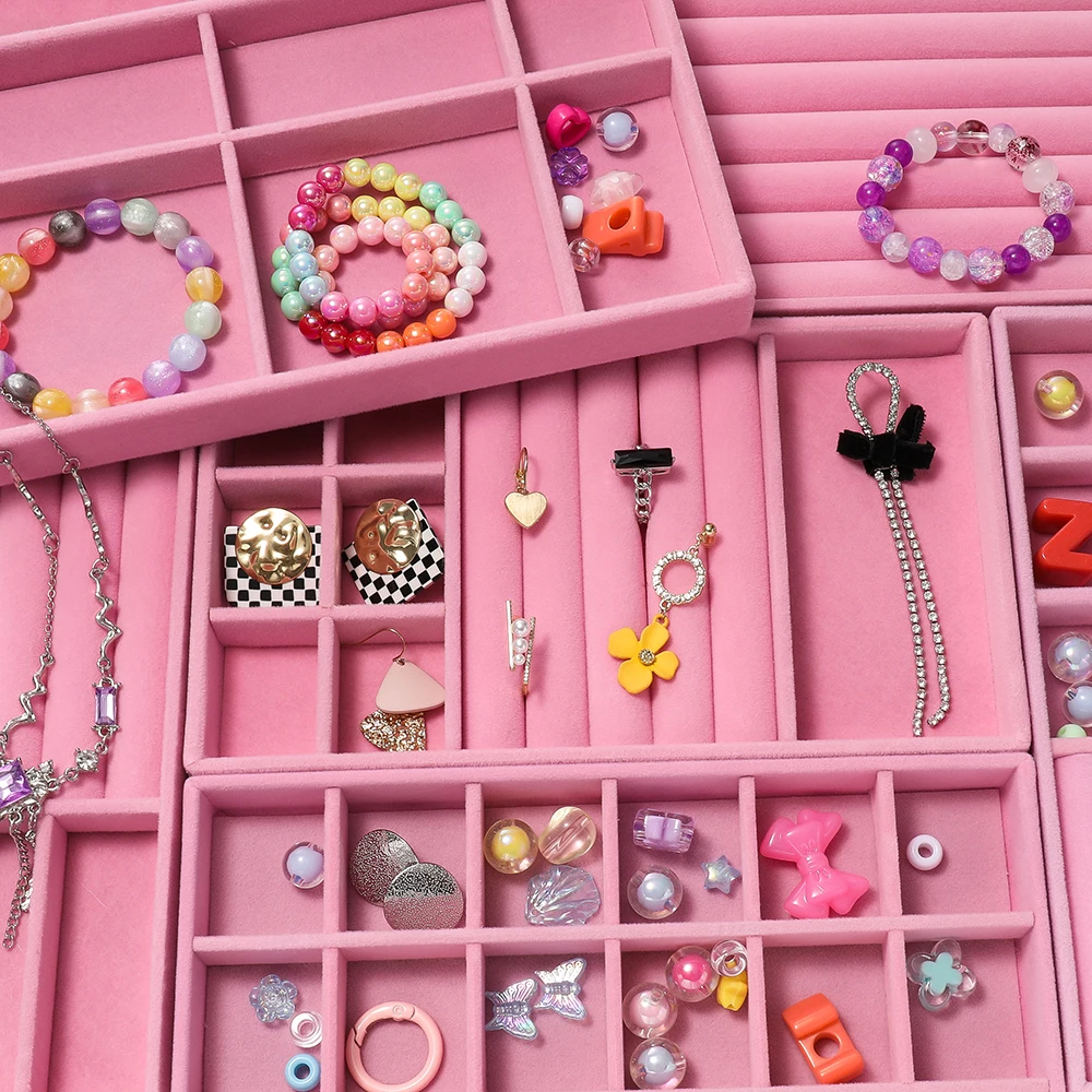 1Pc Jewelry Display Jewelry Storage Tray Jewelry Holder Portable Ring Earrings Necklace Organizer Box thumbnail 2