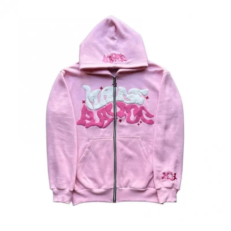 2026 European and American Fashion Fleece Print Zippered Hooded Sweatshirt for Men and Women, Casual Multi-Functional Sports Top thumbnail 5