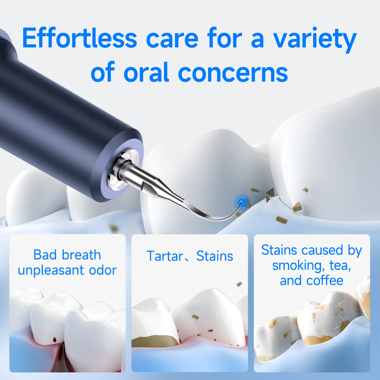 CURVY MOON T9 Ultrasonic Electric Vibrating Dental Scaler Tooth Cleaner Calculus Plaque Tooth Stains Remover Oral Care Homeuse thumbnail 5