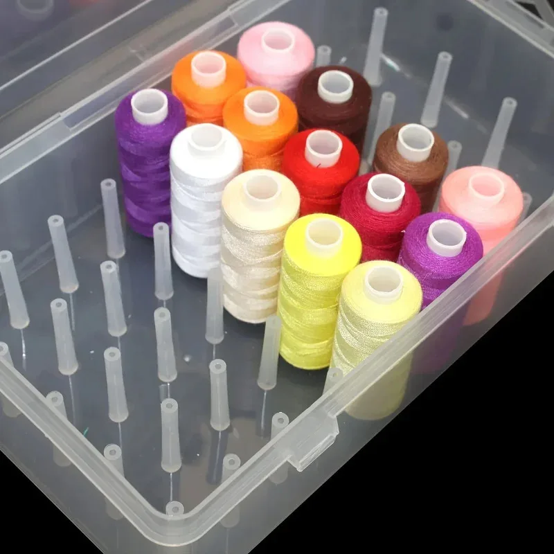 42 roll sewing thread storage box, transparent PP plastic embroidery sewing set storage box, portable large capacity thumbnail 2