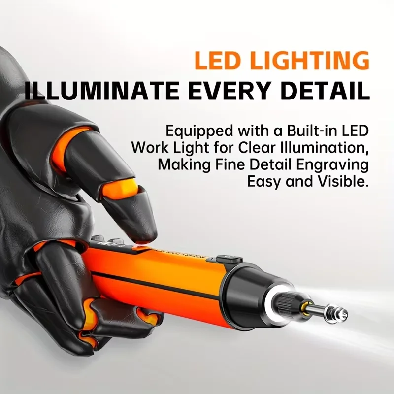Electric Mini Engraving Pen Cordless Rotary Tool With LED Display Complete Kit For DIY Engraving Polishing Drilling Home Use thumbnail 6
