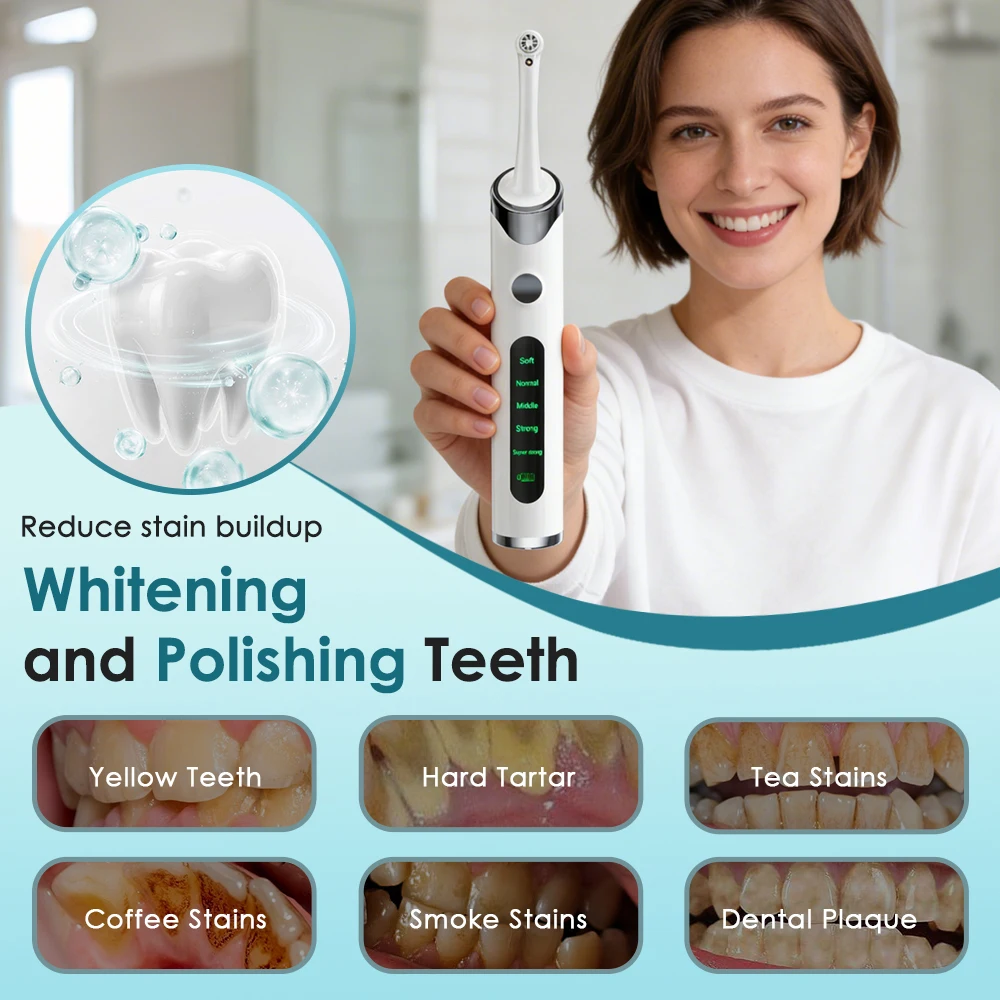 Electric Tooth Polisher Dental Scaler Rechargeable Rotating Toothbrush Tartar Plaque Remover Teeth Whitening Cleaning Tools thumbnail 4