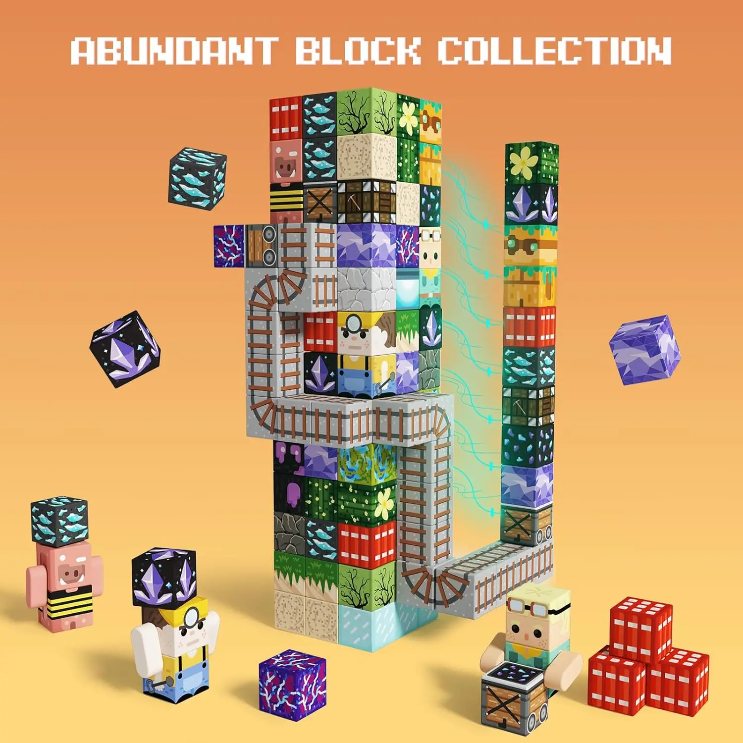 Magnetic Building Blocks Mine World Magnetic Mine Exploration Construction Brick Cube STEM Toy Set Gift for Boy Girl Children thumbnail 5