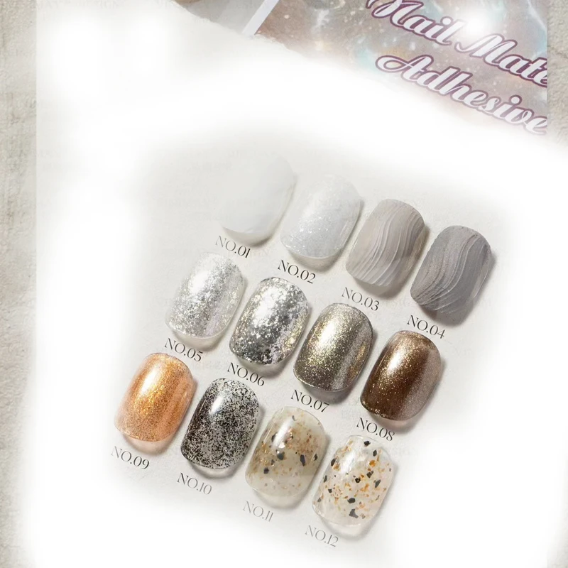 12-grid multi-functional Maillard pat-on gel nail polish, blush gradient gel nail polish, UV gel, rock gel, plaster gel, embosse thumbnail 2